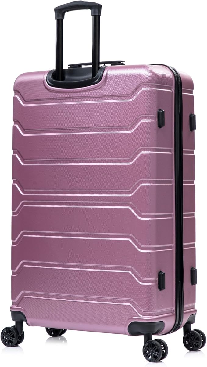 InUSA TREND Luggage with Spinner Wheels | Durable lightweight Hardside Suitcase, Travel Bag with Handle and Trolley | 32-inch Extra-Large Checked luggage | Rose Gold