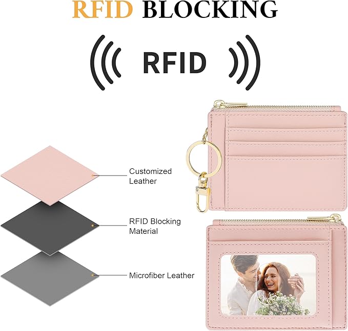 Sodsay Card Case Slim Front Pocket Wallet for Women Credit Card Holder with Keychain | Slim, Front Pocket, Credit Card Holder, with Keychain