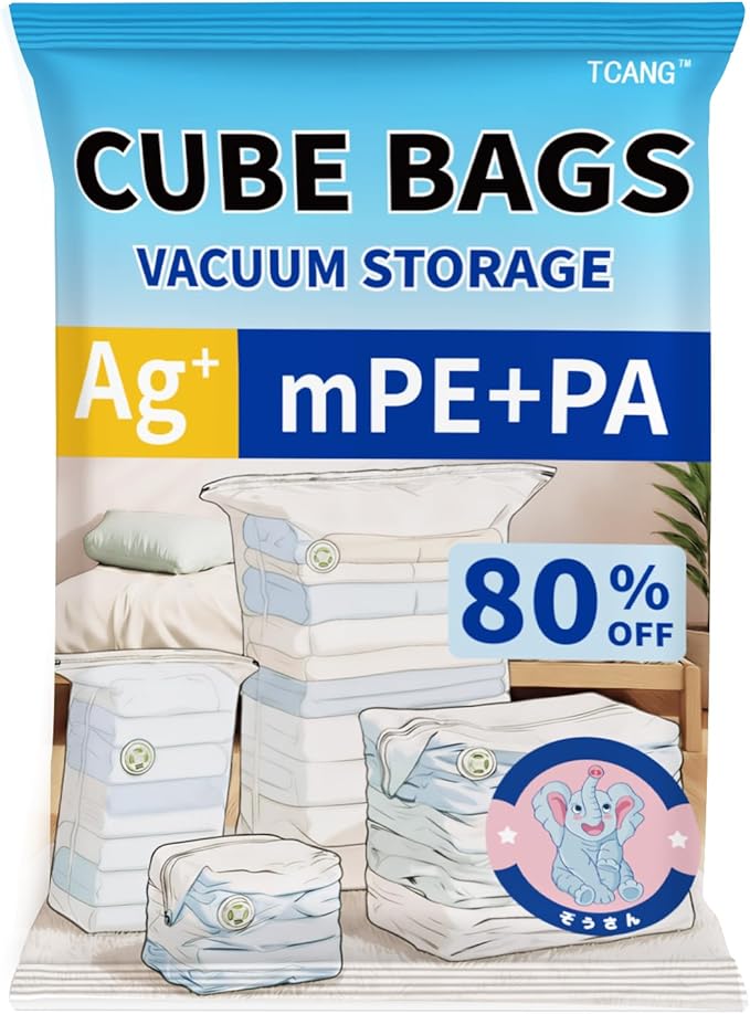 1 PACK Cube Vacuum Storage Bags,Jumbo Cube (31.4 * 39.3 * 14.9 Inch), Extra Large Vacuum Seal Bags for Clothing, Comforters, Blankets, Bedding, Closet Organization Space Saving