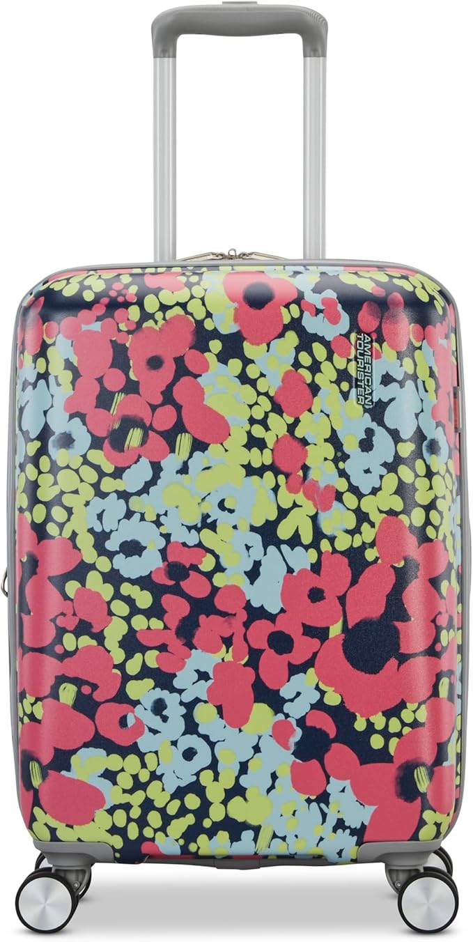 American Tourister Moonlight II Hardside Expandable Luggage with Spinner Wheels, Poppy Pattern, Carry-On 20-Inch