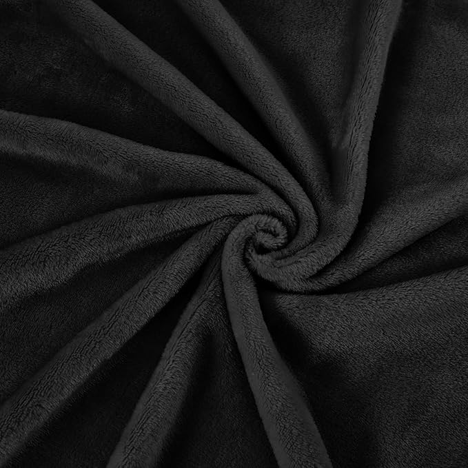 Big Oversized Soft Blanket, Giant Fleece Companion 120x120, California King Warm Blanket for Whole Family, Bed, Sofa, Couch, Travel, Camping 120x120 Black