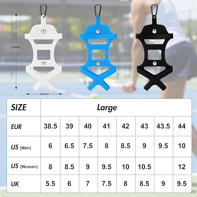 Shoe Holder for Backpack, takyu Elastic Silicone Shoe Holster with Backpack Clips for Sneaker Bag, Hang Extra Shoes Cleats Boots or Gear on Your Bag (Black）