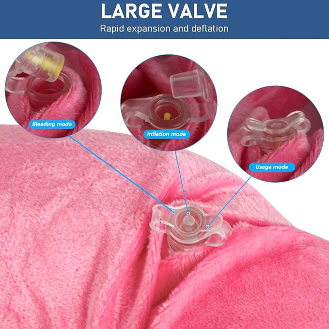 Air-Filled Travel Pillows for Sleeping Airplane Neck Support for Traveling Pillow Inflatable Travel Neck Pillows for Air-Filled Neck Pillow Airplane, with Eye Masks, Earplugs