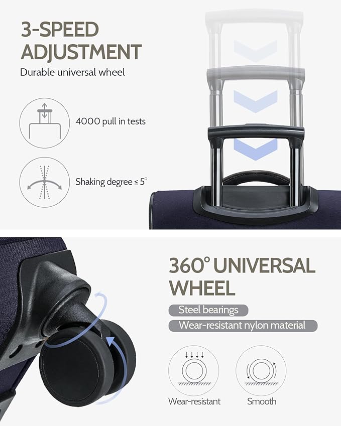 Carry On Luggage 22x14x9 Airline Approved, 20 Inch Softside Suitcase with 360° Spinner Wheels & TSA Lock, Ultra-Lightweight Water-Resistant Large Capacity Luggage for Women & Men