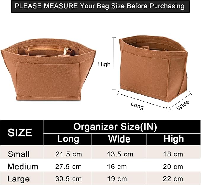 LOUKAYCCI Purse Organizer Insert for le pliage Le Pliage S Handbags Insert（EarthColo, Small）