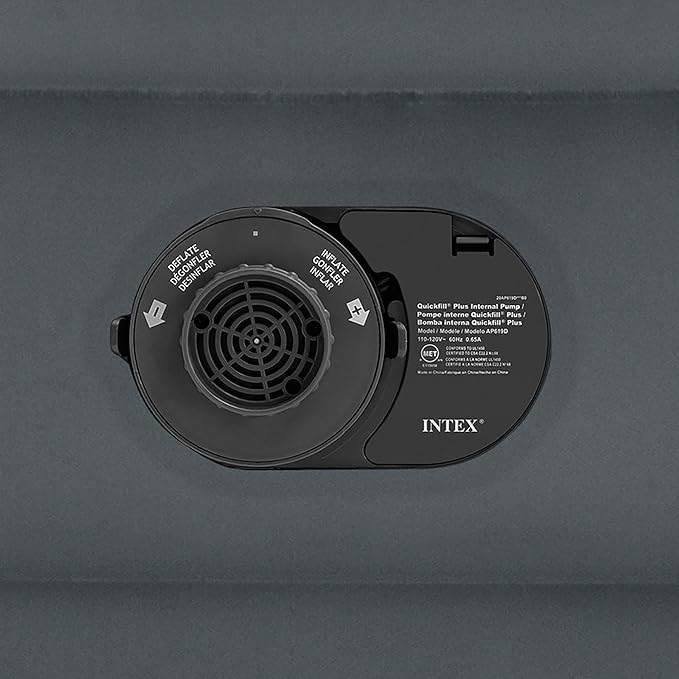 Intex 64131ED Dura-Beam Plus Deluxe Pillow: Fiber-Tech – Twin Size – Built-in Electric Pump-– 16.5in Bed Height-– 300lb Weight Capacity,(Pack of 3)