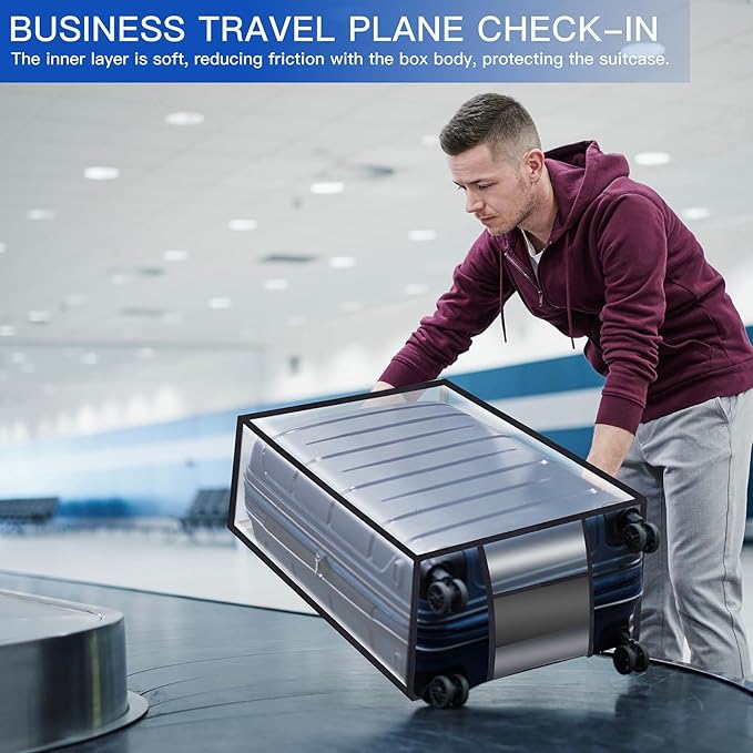 3 Pieces Thicken Clear Luggage Cover Protector with Tag Pocket, 20" 24" 28" PVC Luggage Covers for Suitcase Waterproof Dustproof Anti-scratch Travel Suitcase Covers Case for Wheeled Luggage