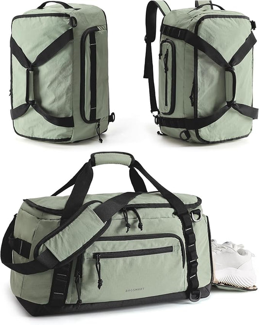 BAGSMART 4-IN-1 Gym Bag for Women Men, TSA Lightweight Duffle Bag for Travel with Shoe Compartment & Wet Pocket, 22L/30L/38L Tactical Backpack with 40oz Water Bottle Holder