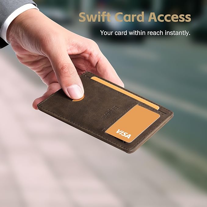 Espera Slim Minimalist Front Pocket Wallet for Men, RFID Blocking Credit Card Holder, Thin Travel ID Card Case, Gifts for Men