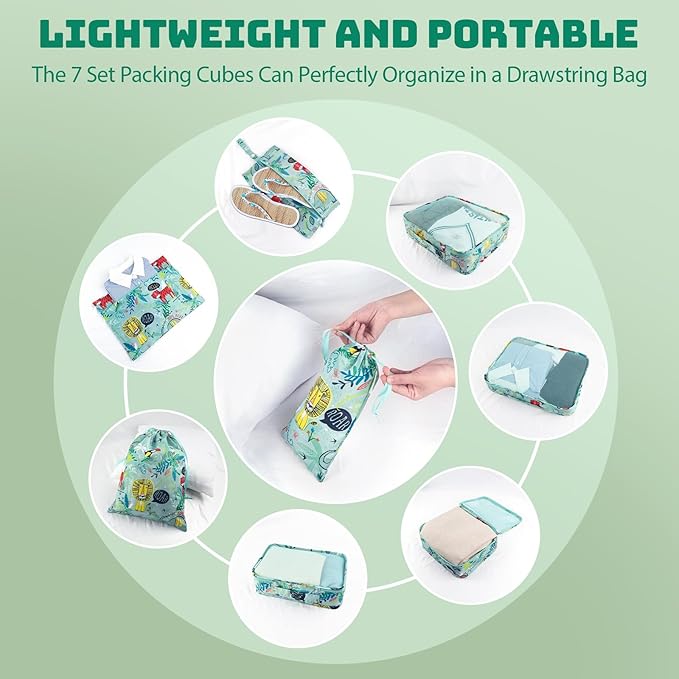 Packing Cubes for Travel, 8 Pieces Luggage Packing Organizers for Suitcase, Kid Packing Cubes, Travel Essentials for Girls and Women