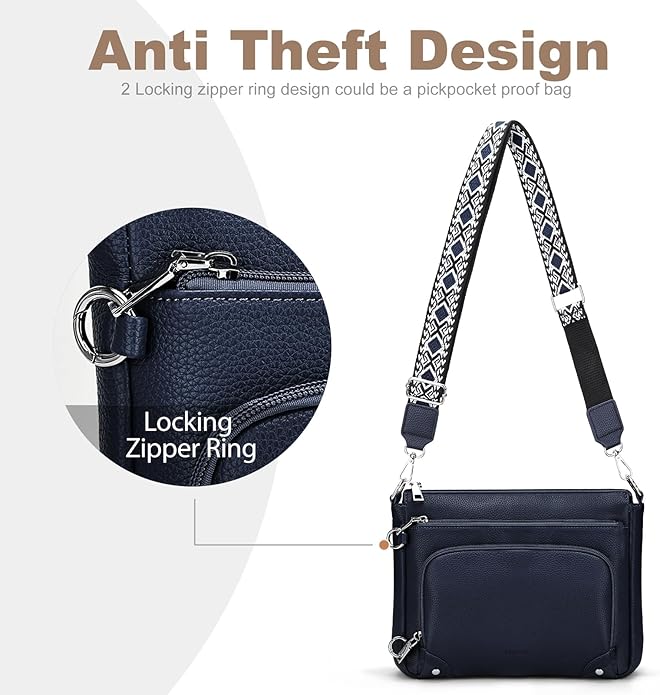 SYTRAH Anti-Theft Crossbody Purse for Women, Crossbody Shoulder Bag with Built-in Wallet & RFID Blocking for Travel Workout