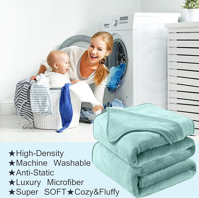 Soft King Size Blanket for All Season Warm Fuzzy Microplush Lightweight Thermal Fleece Summer Autumn Fall Winter Spring Blankets for King Calking Bed Couch Sofa,90x108 Inches,Sage Green