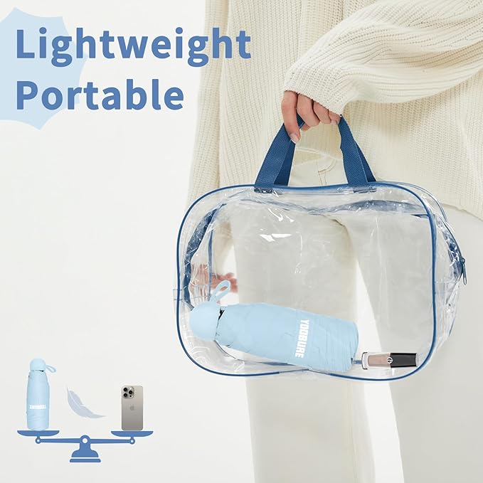Yoobure Travel Umbrella Portable Compact Umbrellas, Pocket Mini for Purse, Umbrellas for UV Sun & Rain Small for Backpack, Umbrella with Case Folding for Kids Women