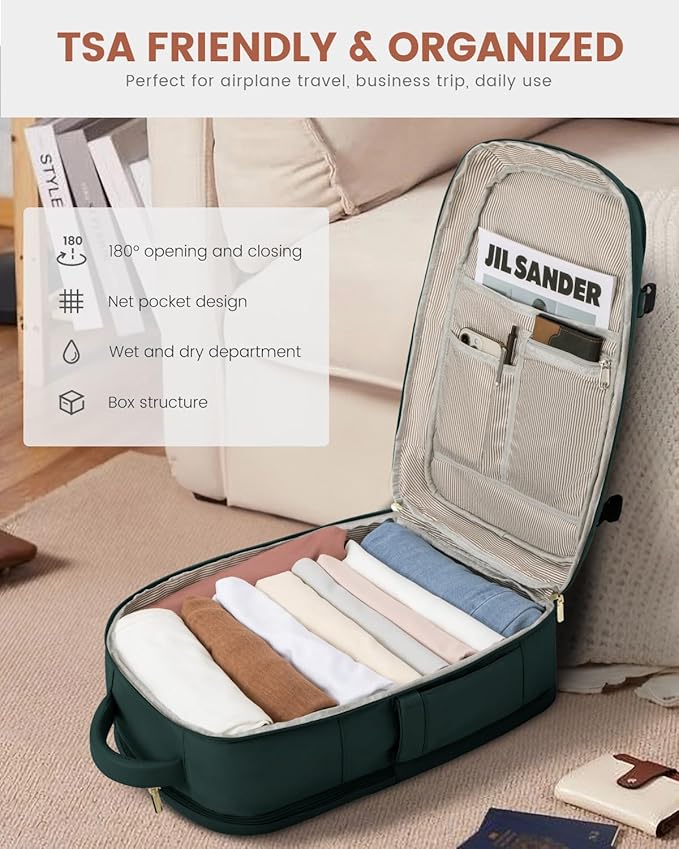 LOVEVOOK Travel Backpack For Women Flight Approved, 50L Large Carry On Backpack For Airplanes, Personal Item Travel Bag, Waterproof 18 Inch Laptop Backpack For Business Weekender Overnight, 4Pcs Set