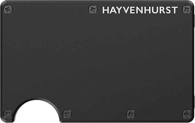 Hayvenhurst Wallet For Men - Reinvented Design Men's Wallet - Slim, Minimalistic & Seamless Card Case, Blocks RFID Scanners, Holds 12 Cards (Obsidian)
