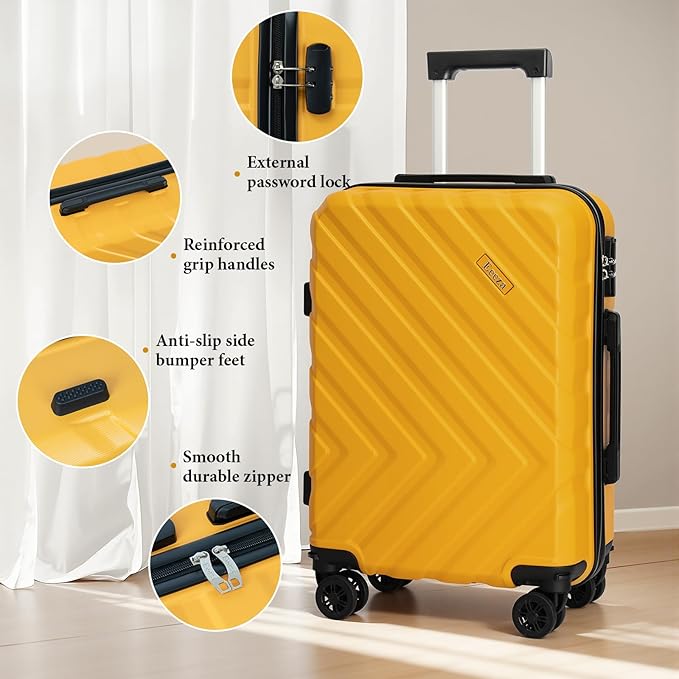 Luggage Sets 5 Piece,Suitcases with Wheels, Hard Case Luggage with Detachable Spinner Wheels,Carry On Luggage Set (5 Piece Sets (20"/24"/28"/DB/TB))
