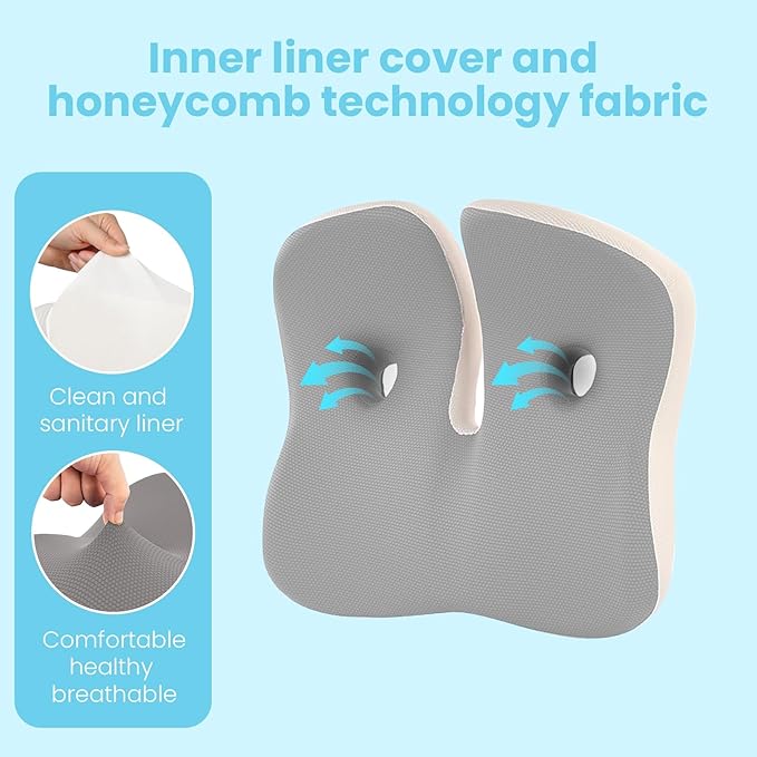 Seat Cushion,Office Chair Memory Cushion, Ergonomic Design, Relieve Sciatica and Long-Term Sitting Pain, Suitable for desks, car Seats, Games, wheelchairs