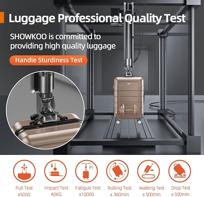 SHOWKOO Luggage Sets Expandable 100% PC Durable Suitcase Double Wheels TSA Lock 3pcs, Champagne