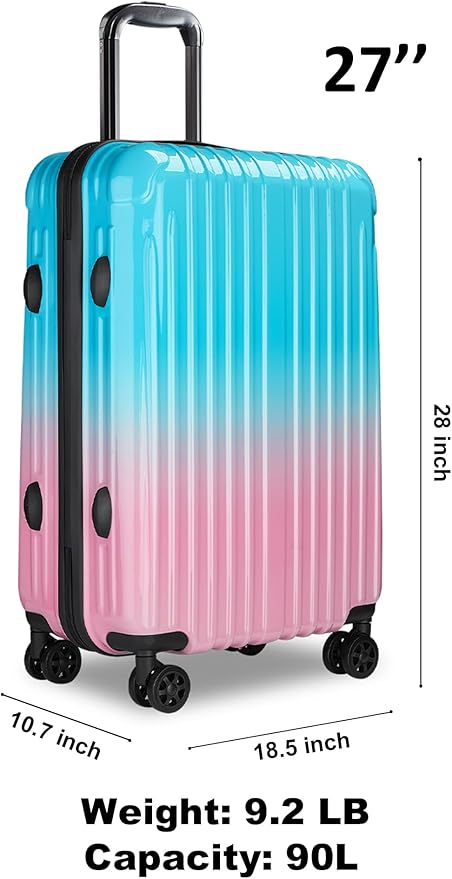 Carry on 27inch Luggage with Spinner Wheels, Lightweight PC+ABS Hard Shell Suitcases, Expandbale Storage & TSA Aprovel Lock
