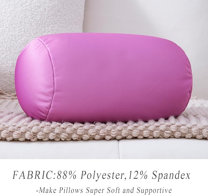 Squishy Neck Pillow, 7Inch x 12Inch Soft Travel Body Bed Pillow Bean Pillow for Kids Adult Chair Sleeping Car Seat, Fun Dormroom (Purple)