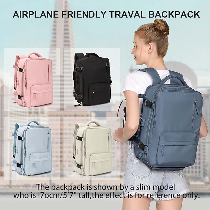 WONHOX Large Travel Backpack Carry on Flight Approved Laptop Work Business Backpack for Women Men Mochila de Viaje