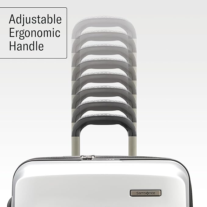Samsonite Octiv Lightweight Hardshell 24-Inch Medium Checked Luggage - Durable Impact Resistant, 360° Aero Trac Spinner Wheels, Adjustable Telescopic Handle, Expandable, TSA Approved Lock - Silver