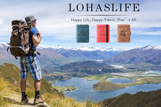 Airtag Passport Holder Cover Wallet Travel Essentials Leather Rfid Blocking Case Vacation Luggage Must Haves Travel Accessories for Men Women (117#Grey)