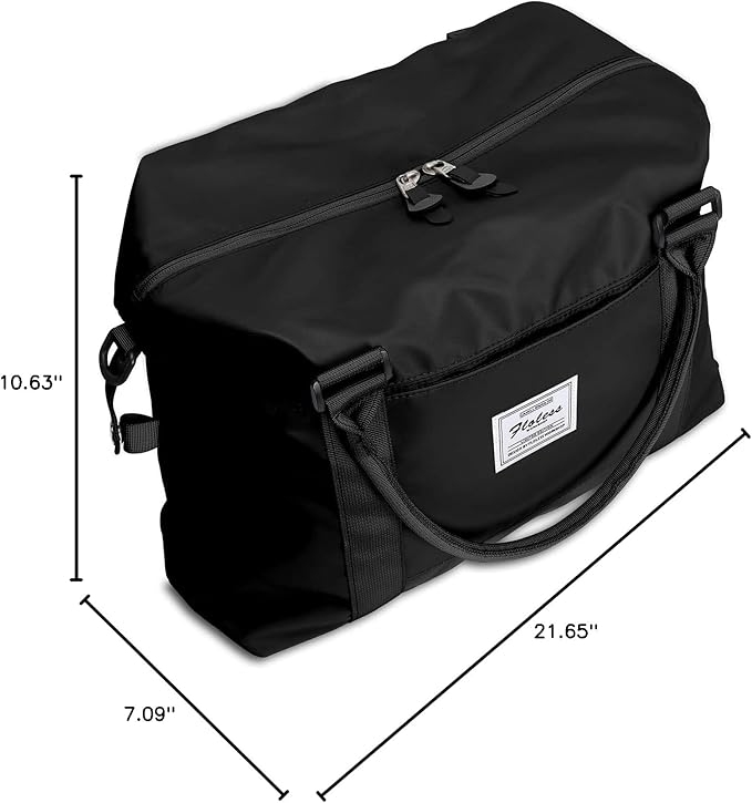 Weekender Duffel Bags for Women Men, Travel Totes Bag for Airplane, Cute Sports Gym Dance Overnight Luggage Bag with Wet Pocket, Carry On Hospital Bag for Labor and Delivery (Large Black)