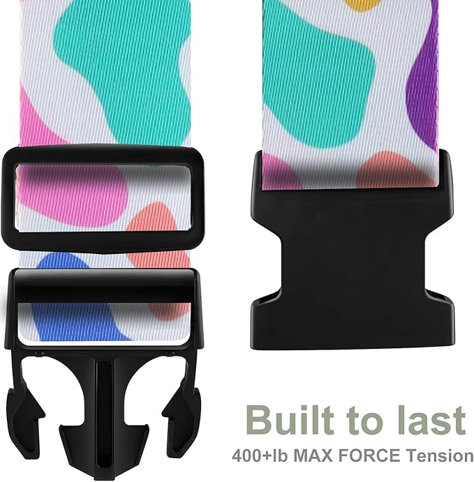 Luggage Straps for Suitcases TSA Approved Easy Pack Organized Suitcase Strap, Luggage Strap, Luggage Belt Strap, Bag Straps for Luggage. Buckle Straps Travel Accessories (Cow Printing)