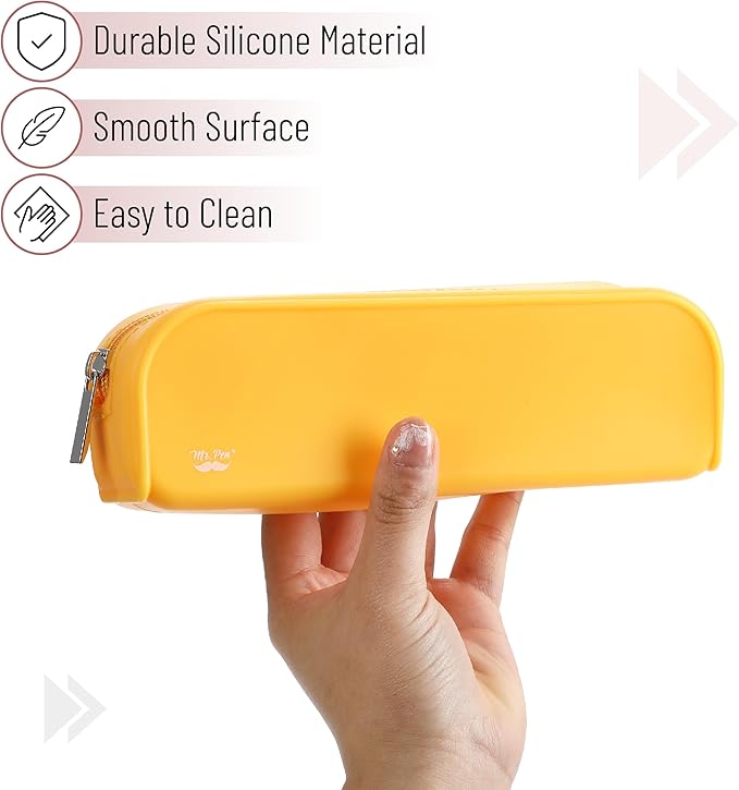 Mr. Pen- Silicone Pencil Case Pouch, Golden Honey, Aesthetic Multipurpose Design, Aesthetic Pencil Case Small, Silicone Makeup Bag