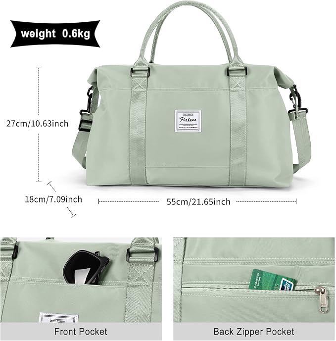 HYC00 Travel Duffel Bag,Carry-on Overnight Weekender Bags for Women,Sports Tote Gym Bag with Wet Pocket