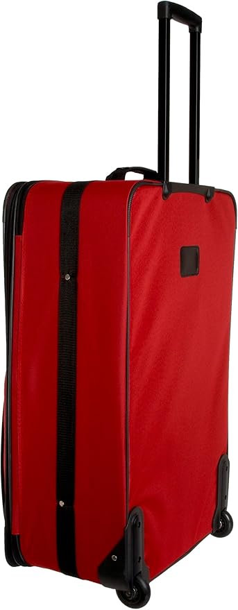 Rockland Journey Softside Upright Luggage Set,Expandable, Red, 4-Piece (14/19/24/28)