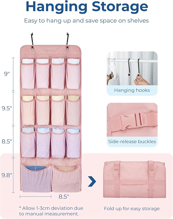 BAGSMART Hanging Compression Packing Cubes for Closet Organizers And Storage, 6 Set Suitcase Organizer Bags Set, Cruise Travel Essentials for Women | Hanging, Compression, Packing Cubes, for Women