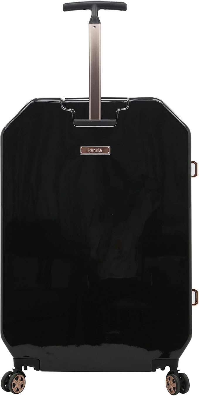 kensie Women's Gemstone Luggage Set, Black, 2 Piece Set (28"/20")