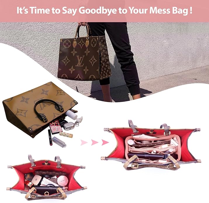 OMYSTYLE Purse Organizer Insert, Felt Tote Bag Organizer Insert with 5 Sizes, Handbag Dividers for Inside Purse, Compatible with Longchamp, Neverful, Speedy and More
