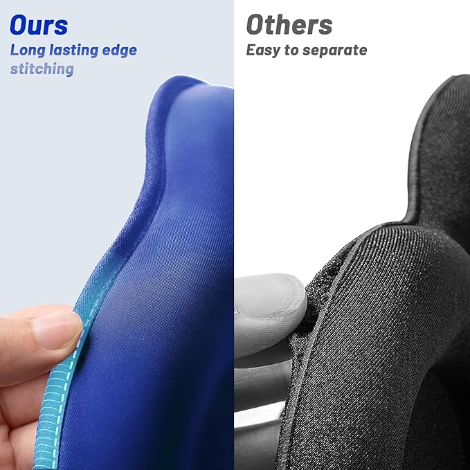 Sleep Eye Mask for Men Women, Sleeping Mask for Side Sleeper, Travel Blackout Night Blindfold Eye Shade Cover with Adjustable Strap (Blue-3D)