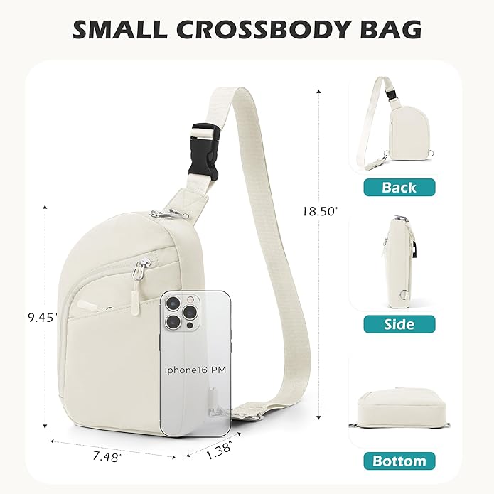 TOPEAST Anti Theft Crossbody Bags for Women Men, Small Sling Crossbody Bag Travel Purse Shoulder Wallet with RFID Blocking