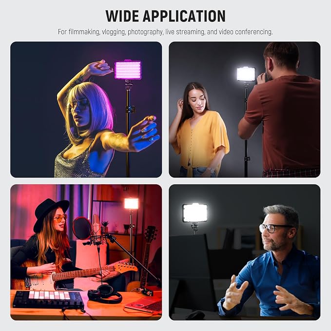 NEEWER RGB Video Light with 4000mAh NP-F750 Replacement Battery, APP Control 360° Full Color LED Camera Key Lighting CRI95+ Dimmable for Studio DSLR Camcorder Photography Recording Streaming, RGB176