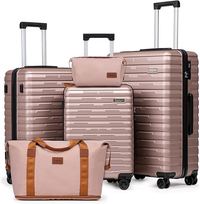 Luggage Sets 5 Piece Suitcases with Wheels, Suitcase Set ABS Hard Case Luggage with Spinner Wheels Durable Travel Luggage