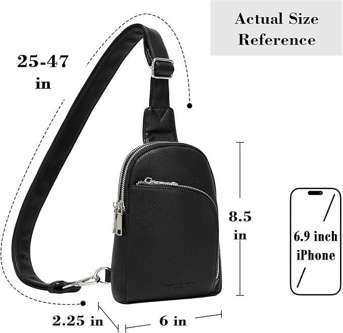INICAT RFID Blocking Sling Bag, Anti Theft Crossbody Bag for Women, Travel Fanny Pack Style Purse, Vegan Leather