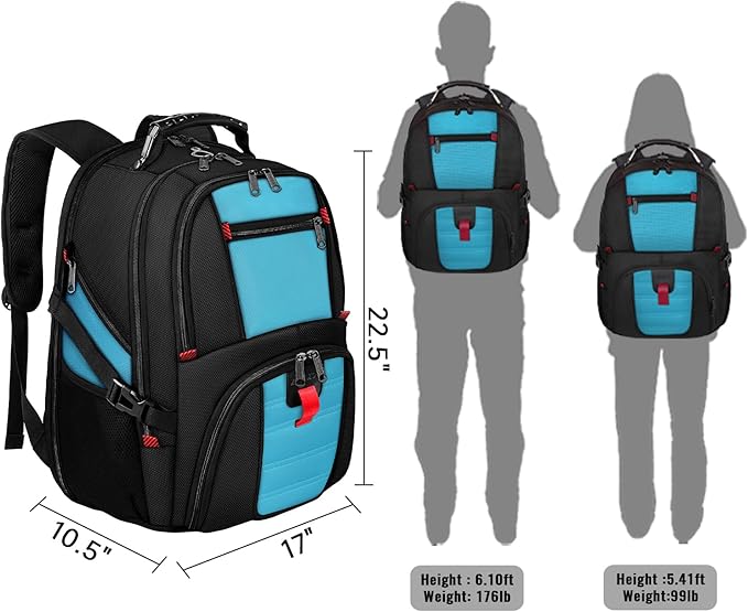 YOREPEK Large Backpack for Men, Extra Large Laptop Backpacks for Men Women, Water Resistant Travel Backpack Airline Approved Business Work Bag Fits 18.4 Inch Computer, Black