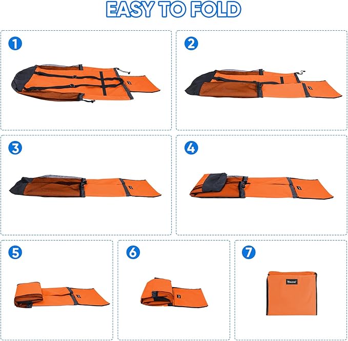 BALEINE 150L Laundry Bag Backpack, 900D Oxford Fabric Large Travel Laundry Bags with Shoulder Straps and 2 Mesh Pockets for College Dorm, Apartment, Laundromat (Orange, 150L)