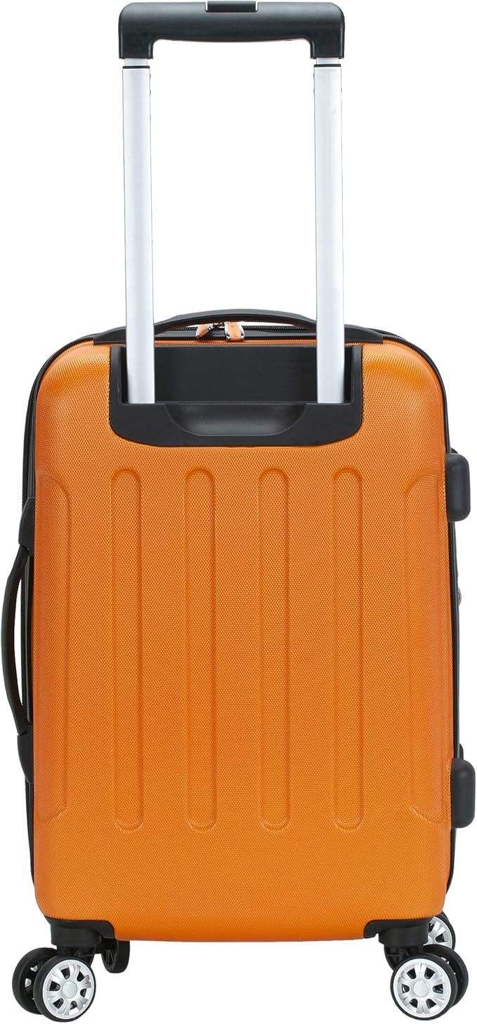 Rockland London Hardside Spinner Wheel Luggage, Orange, 3-Piece Set (20/24/28)