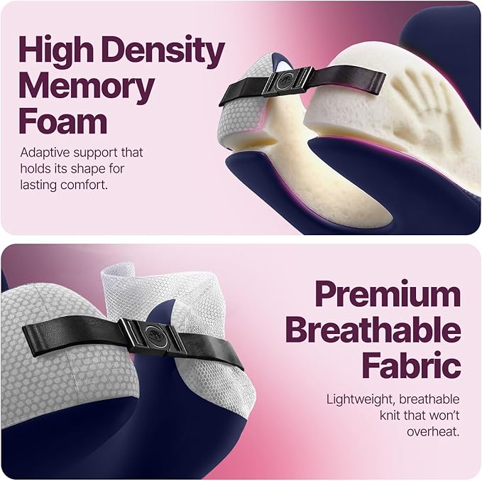 ComfyNap® Versatile Travel Neck Pillow for Airplane [Patented], 9 Positions in 3 Techniques, Plane Pillow with Pure Memory Foam, Travel Pillow with HeadRest Flight Sleep, Travel Essential - Earth