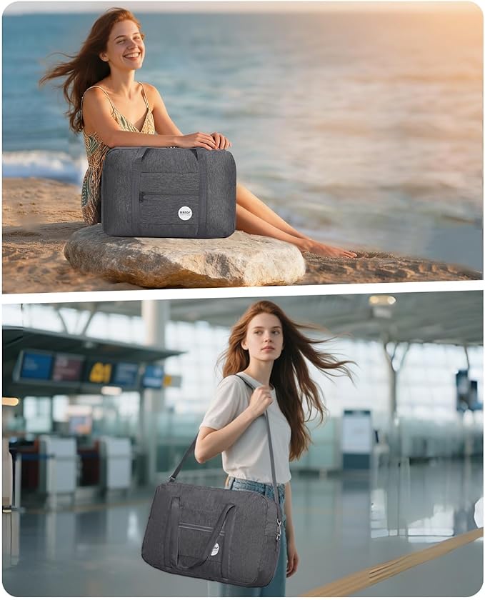 WANDF For Spirit Airlines Personal Item Bag 18x14x8 Travel Duffel Bag Underseat Foldable Carry-on Luggage for Women