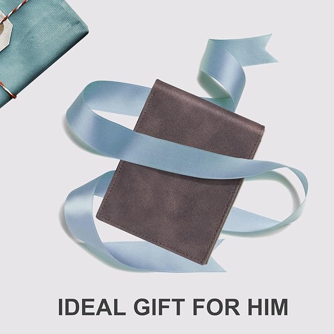 Chelmon Slim Wallet for Men ID Window with RFID Blocking Front Pocket Minimalist Bifold Bussiness Card Holder Gift for Men