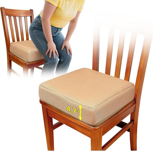 Extra Thick Chair Cushion, Adult Booster Seat Cushion, Easy Rise for Elderly, Office Chair Booster Seat Elevation Pillow Extra Firm Riser Supportive Lift Cushion with Carry Handle