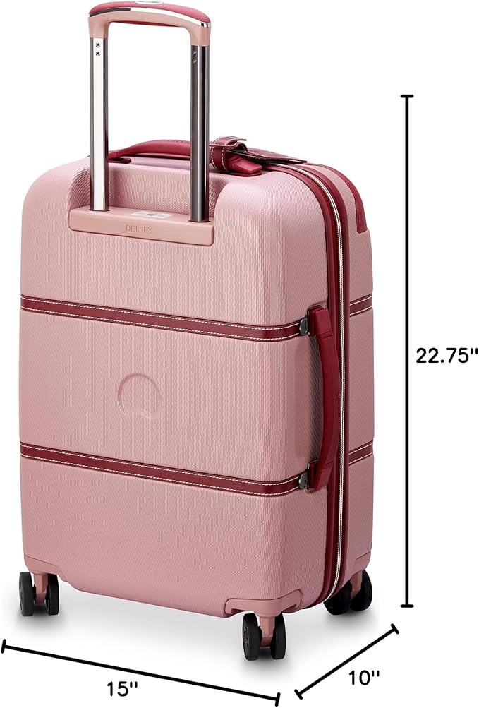 DELSEY PARIS Chatelet Air 2.0 Hardside Luggage with Spinner Wheels, Pink, Carry on Plus 20 Inch