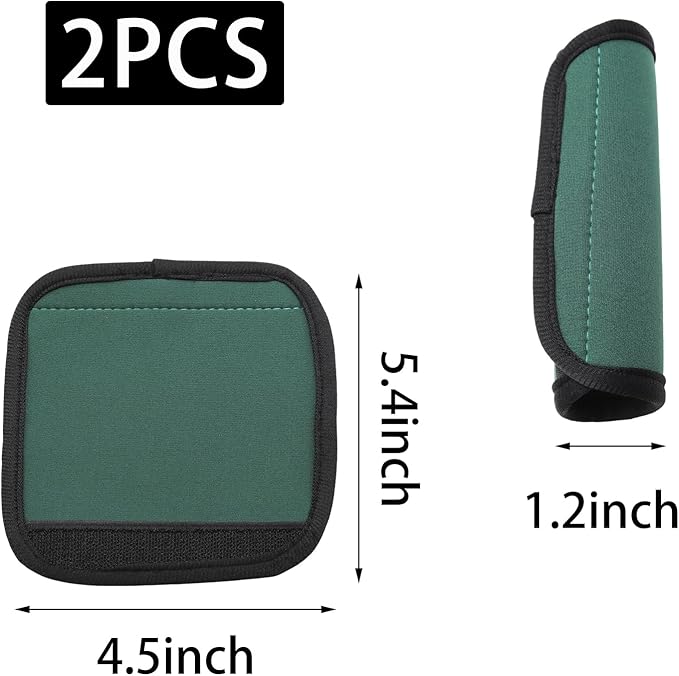 2pcs Luggage Handle Wraps For Suitcase - Soft Suitcase Handle Covers for Travel Accessories（Green, Bright Color for Suitcase Tags Identifiers ）