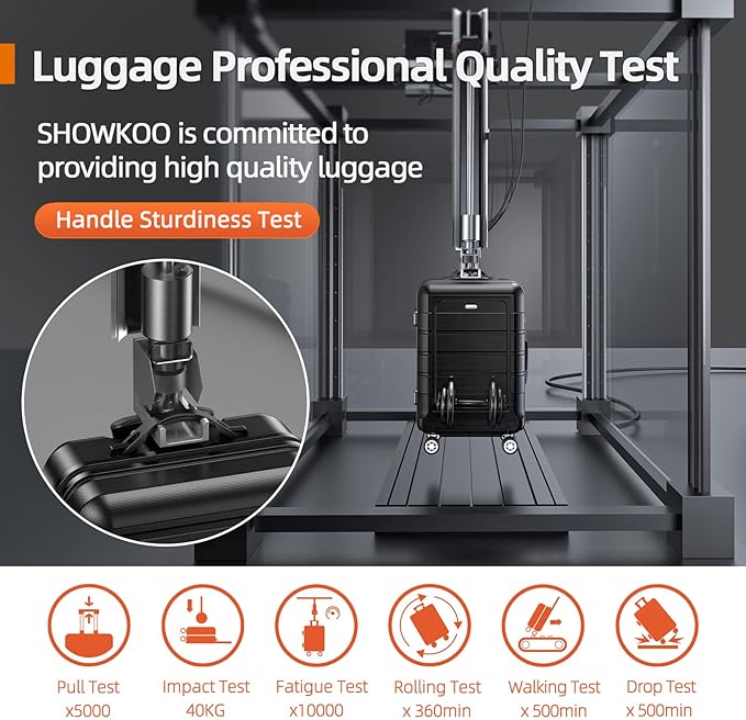 SHOWKOO Luggage Sets Expandable 100% PC Durable Suitcase Double Wheels TSA Lock Black